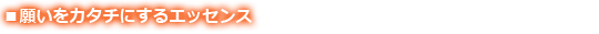 願いをカタチにするエッセンス
